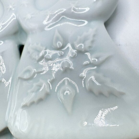 Vtg Porcelain Christmas Limoges Ornament Caroling Angels 1974 4.5" White - Picture 6 of 9